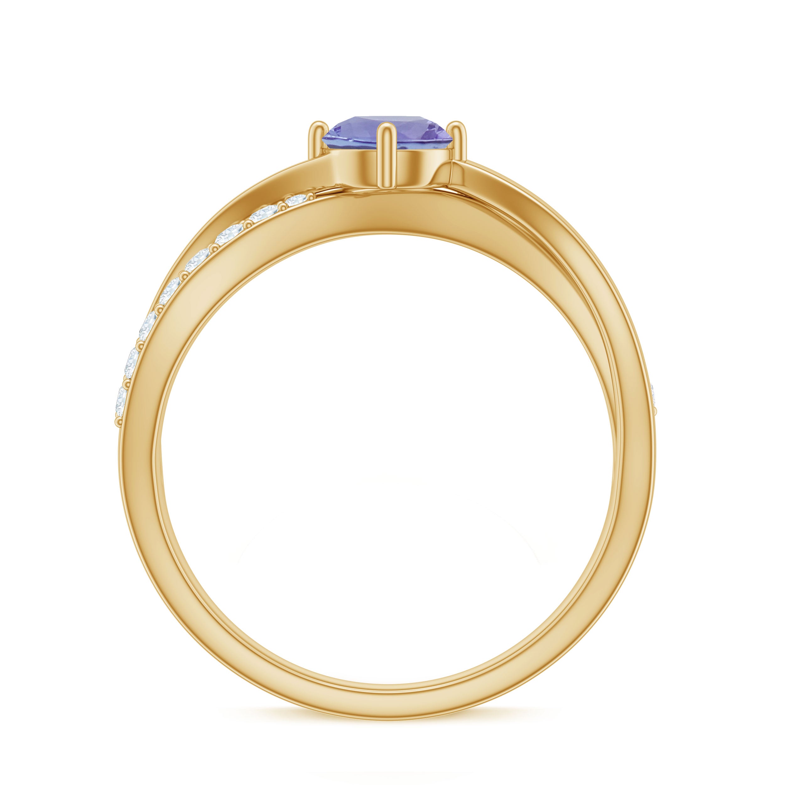 Certified Tanzanite Infinity Proposal Ring with Diamond AAA - Rosec Jewels