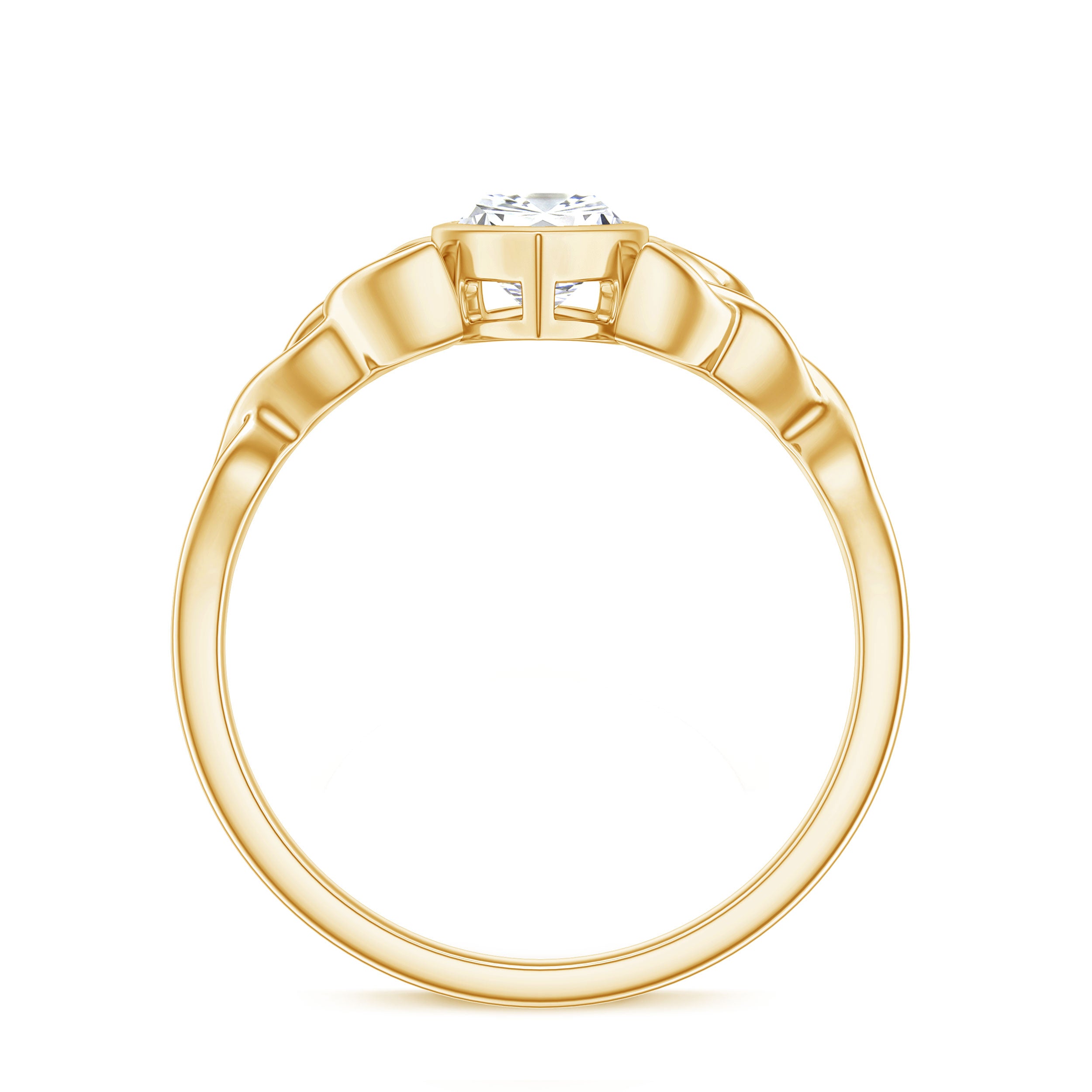 Moissanite 1 Carat Marquise Cut Engagement Ring in Bezel Setting D-VS1 - Rosec Jewels
