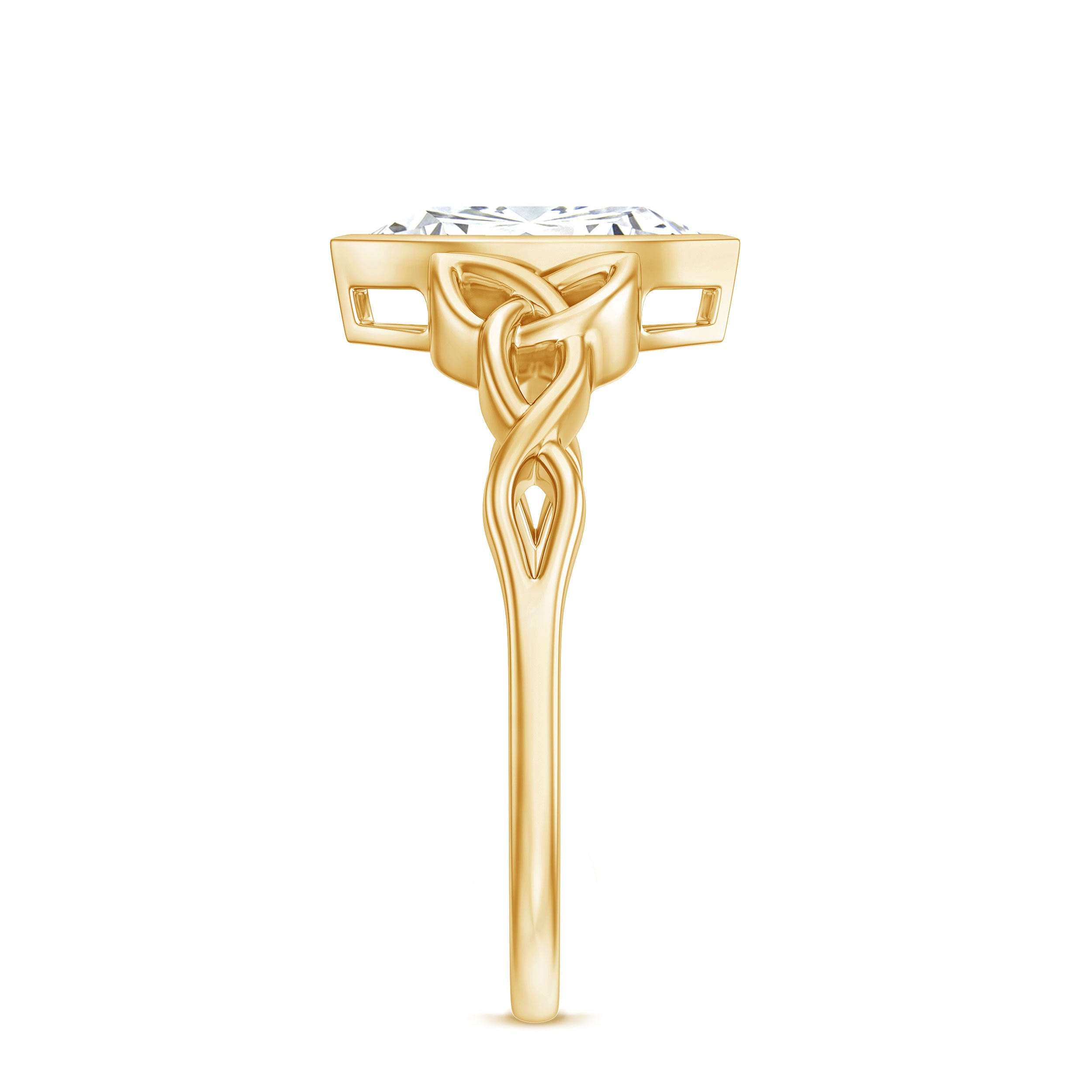 Moissanite 1 Carat Marquise Cut Engagement Ring in Bezel Setting D-VS1 - Rosec Jewels