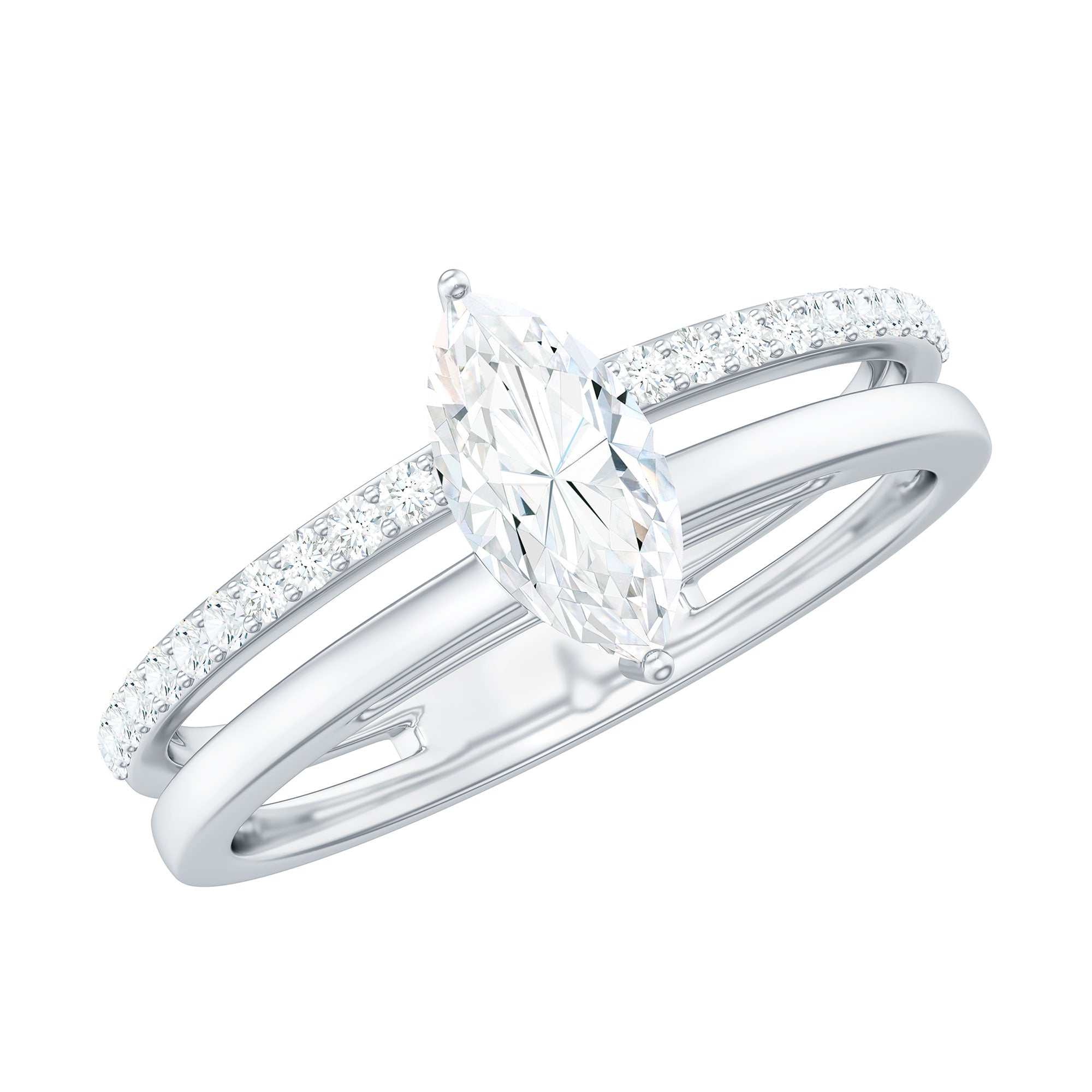 Marquise Cut Moissanite Classic Solitaire Ring