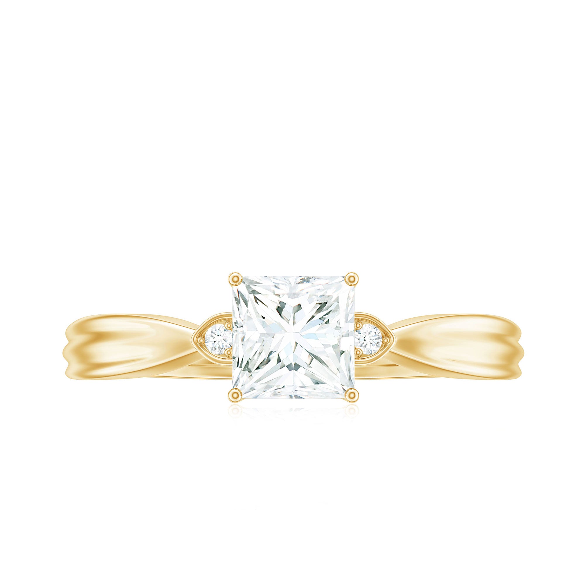 5MM Princess Cut Moissanite Solitaire Promise Ring for Her D-VS1 - Rosec Jewels