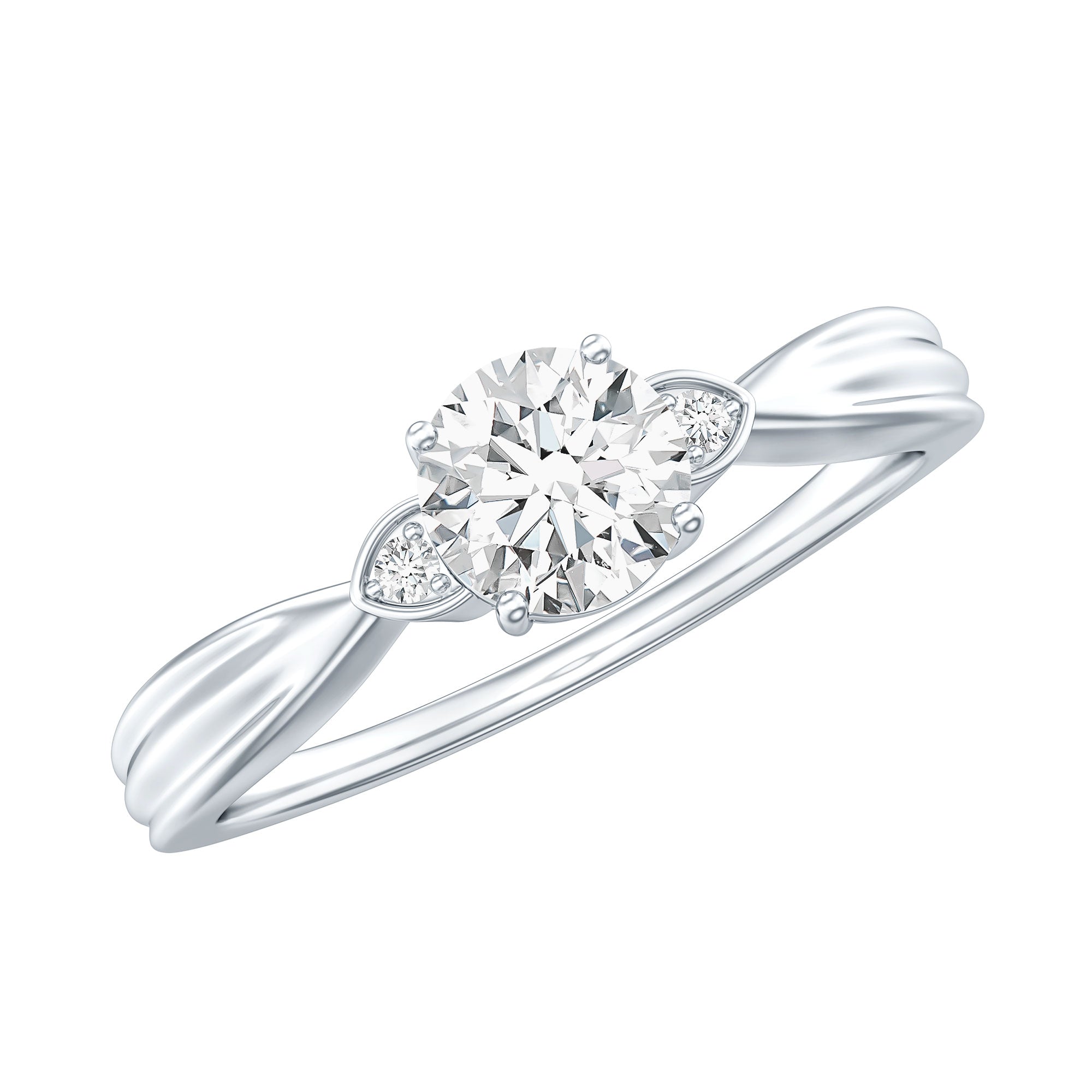 Round Moissanite Solitaire Engagement Ring for Her D-VS1 - Rosec Jewels