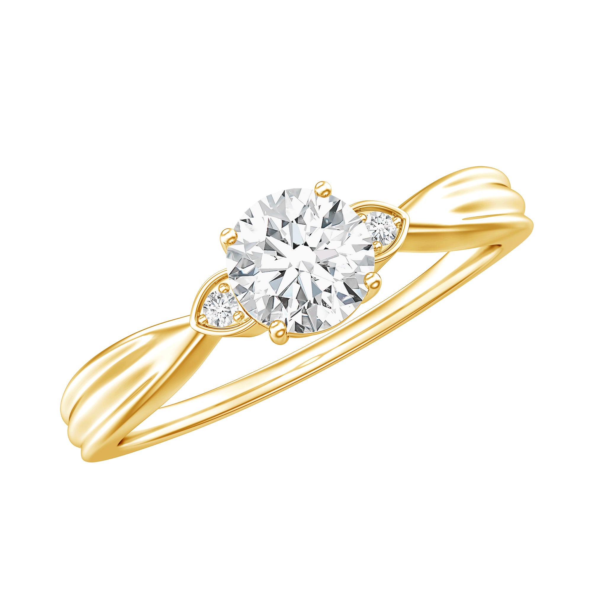 Round Moissanite Solitaire Engagement Ring for Her D-VS1 - Rosec Jewels