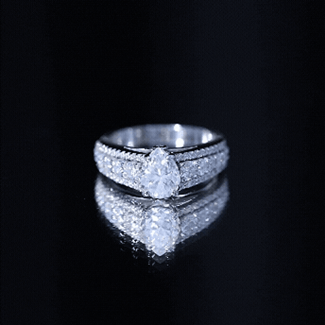 6X8 MM Pear Shape Moissanite Vintage Inspired Engagement Ring D-VS1 - Rosec Jewels