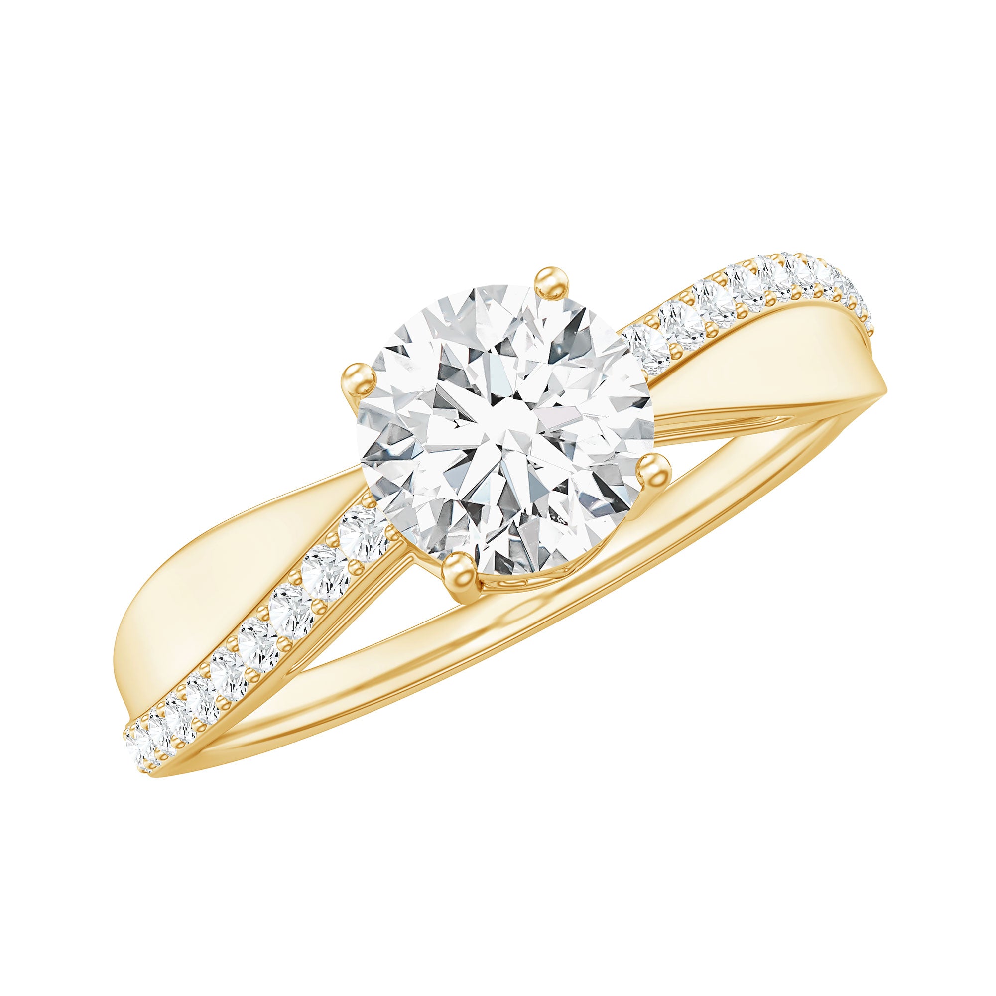 Classic Round Cut Moissanite Solitaire Engagement Ring for Women D-VS1 - Rosec Jewels