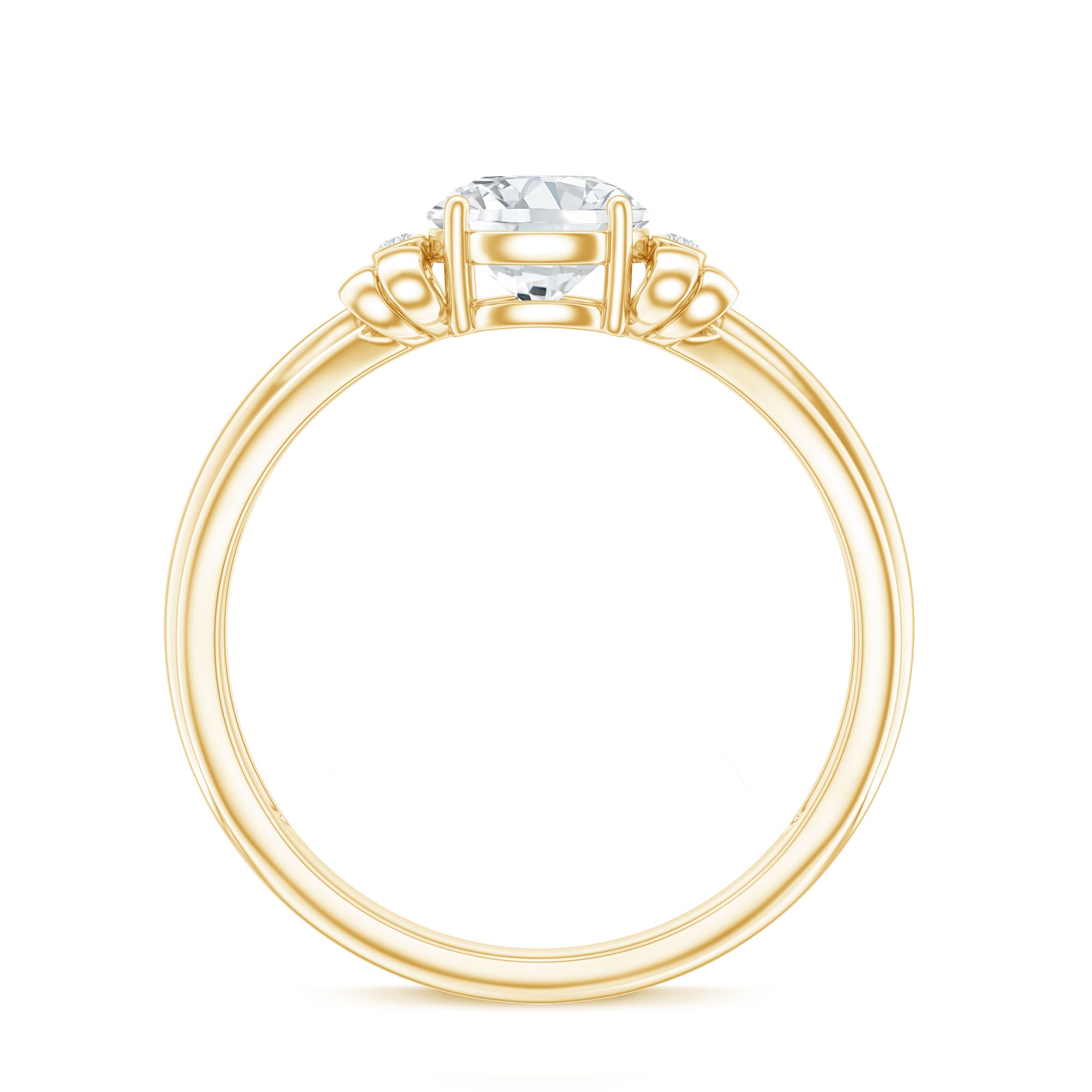 Certified Moissanite Engagement Ring with Bow Ribbon D-VS1 - Rosec Jewels