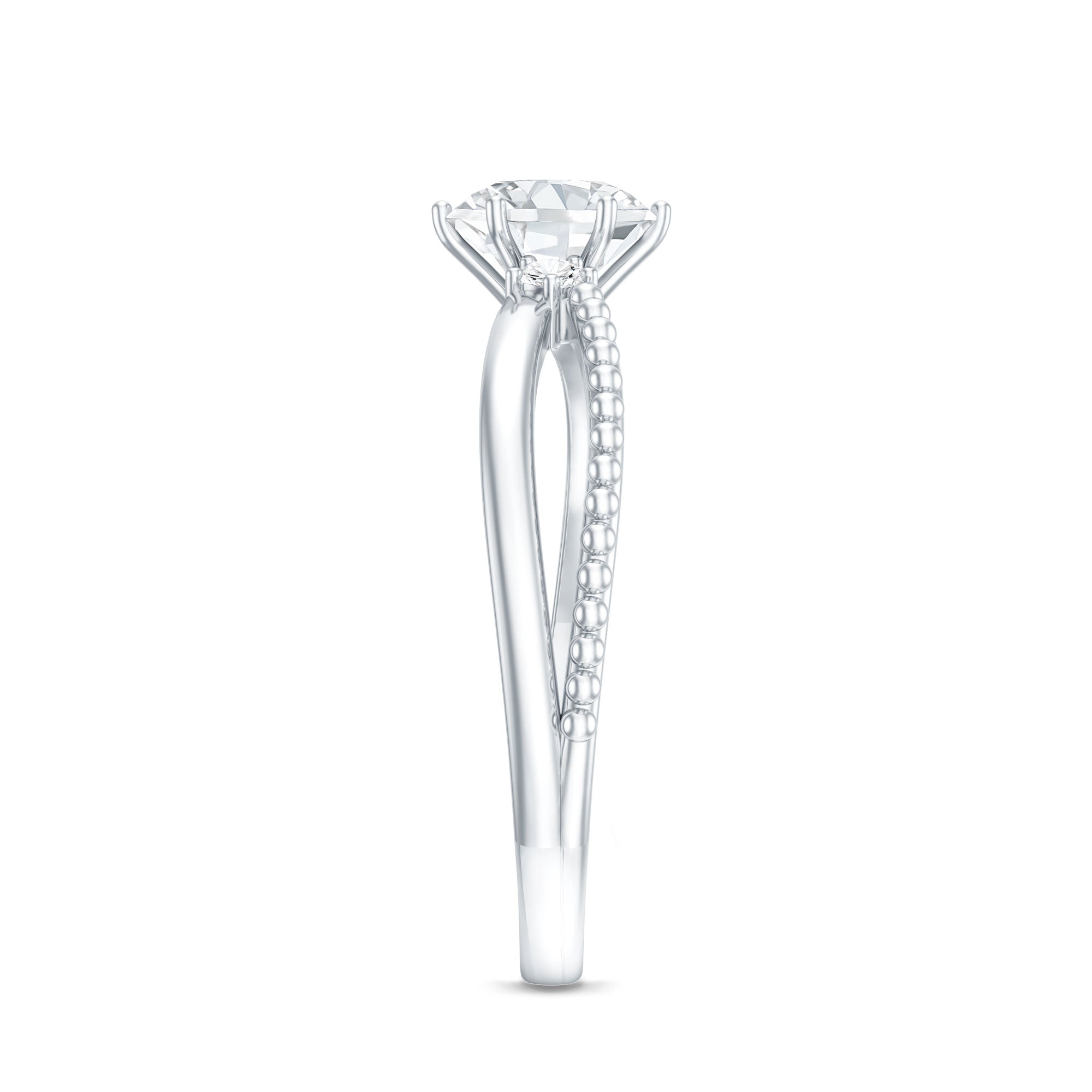 Rosec Jewels-Lab Grown Diamond Solitaire Splt Shank Engagement Ring
