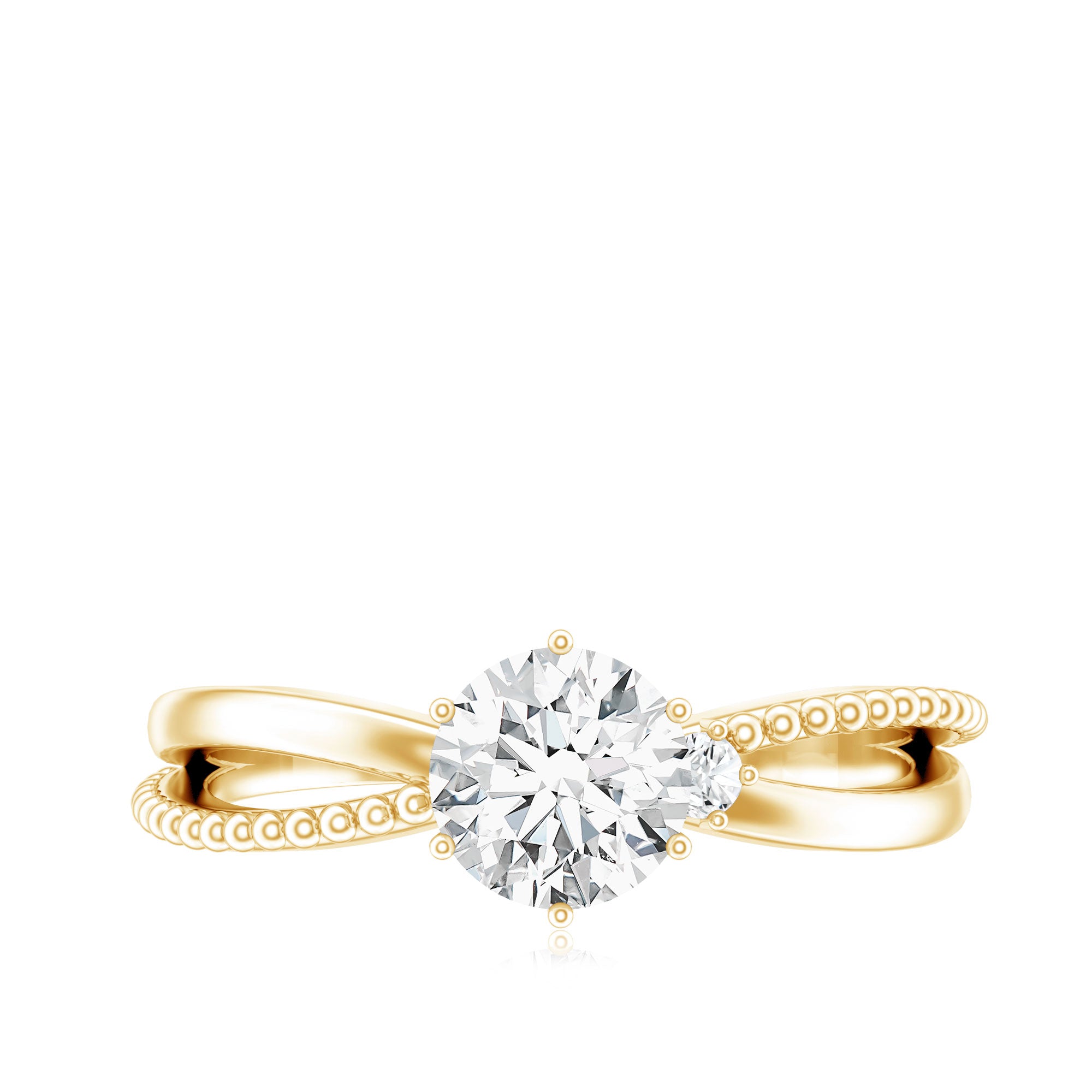 Rosec Jewels-Lab Grown Diamond Solitaire Splt Shank Engagement Ring