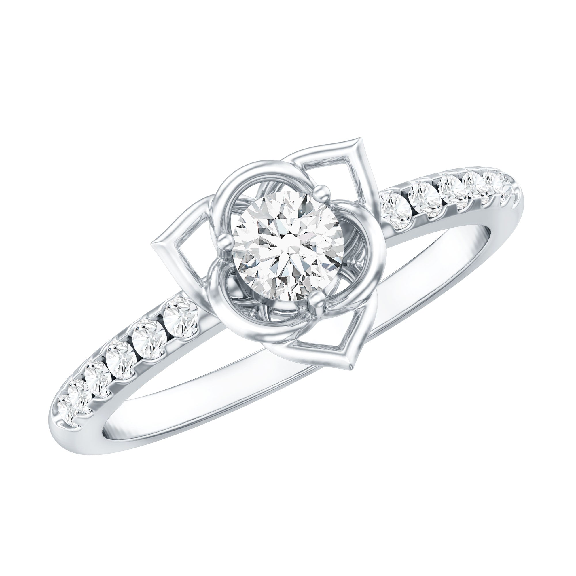 Certified Lab Grown Diamond Flower Promise Ring