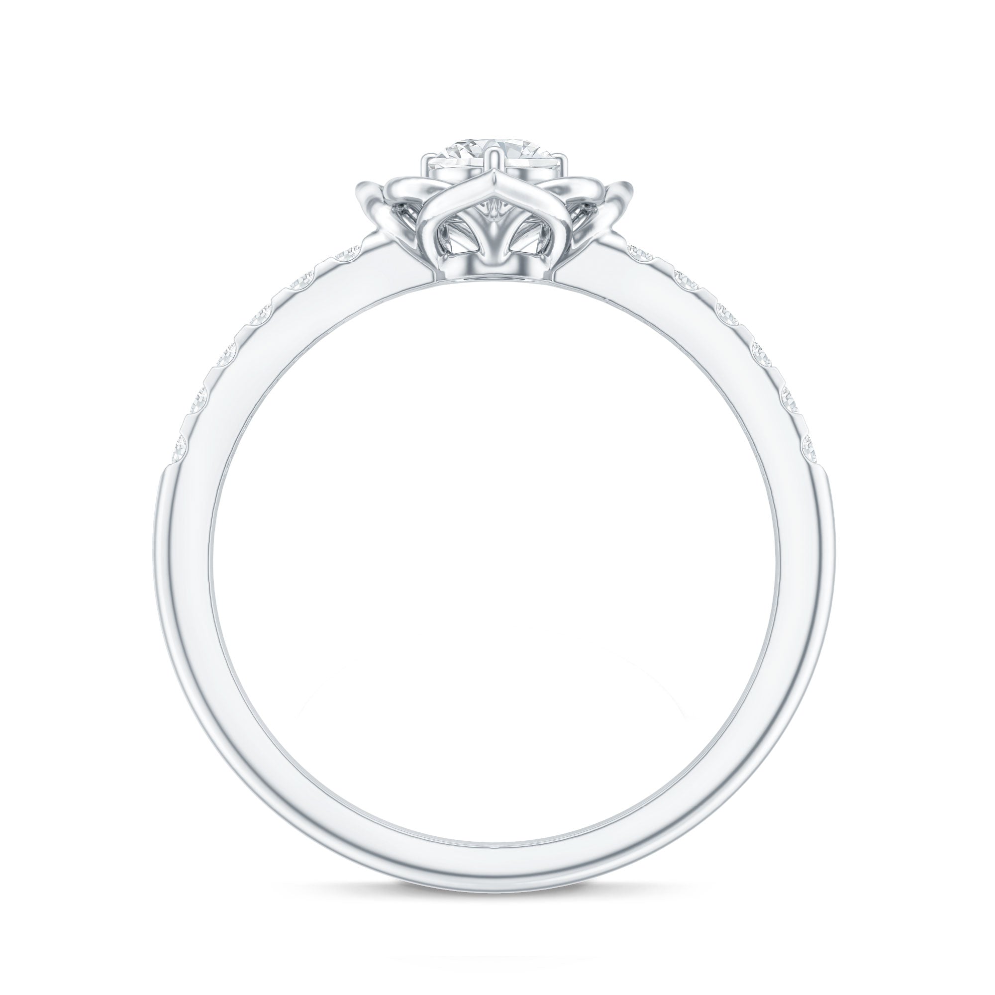 Certified Lab Grown Diamond Flower Promise Ring Lab - ( EF-VS ) - Rosec Jewels