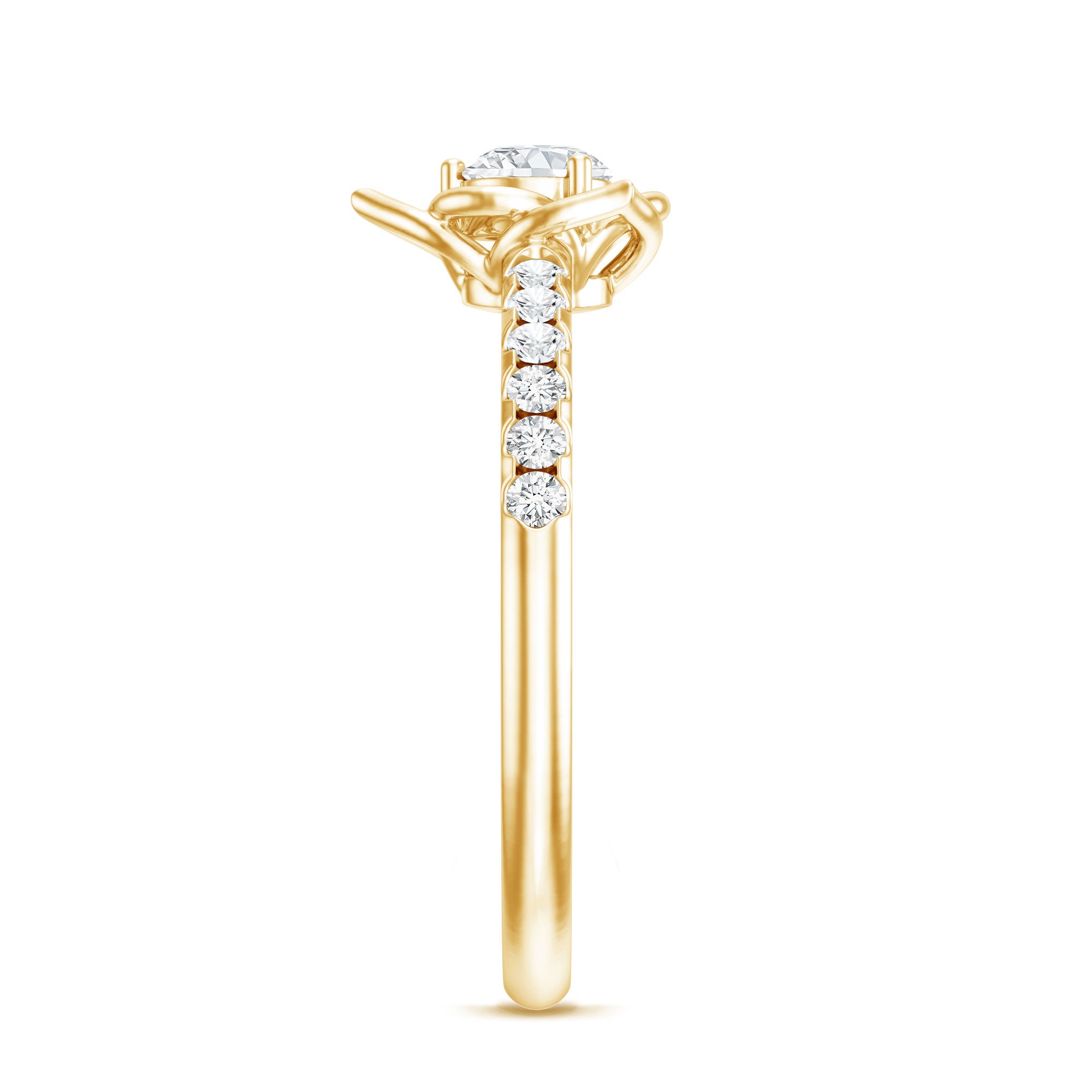 Certified Lab Grown Diamond Flower Promise Ring Lab - ( EF-VS ) - Rosec Jewels