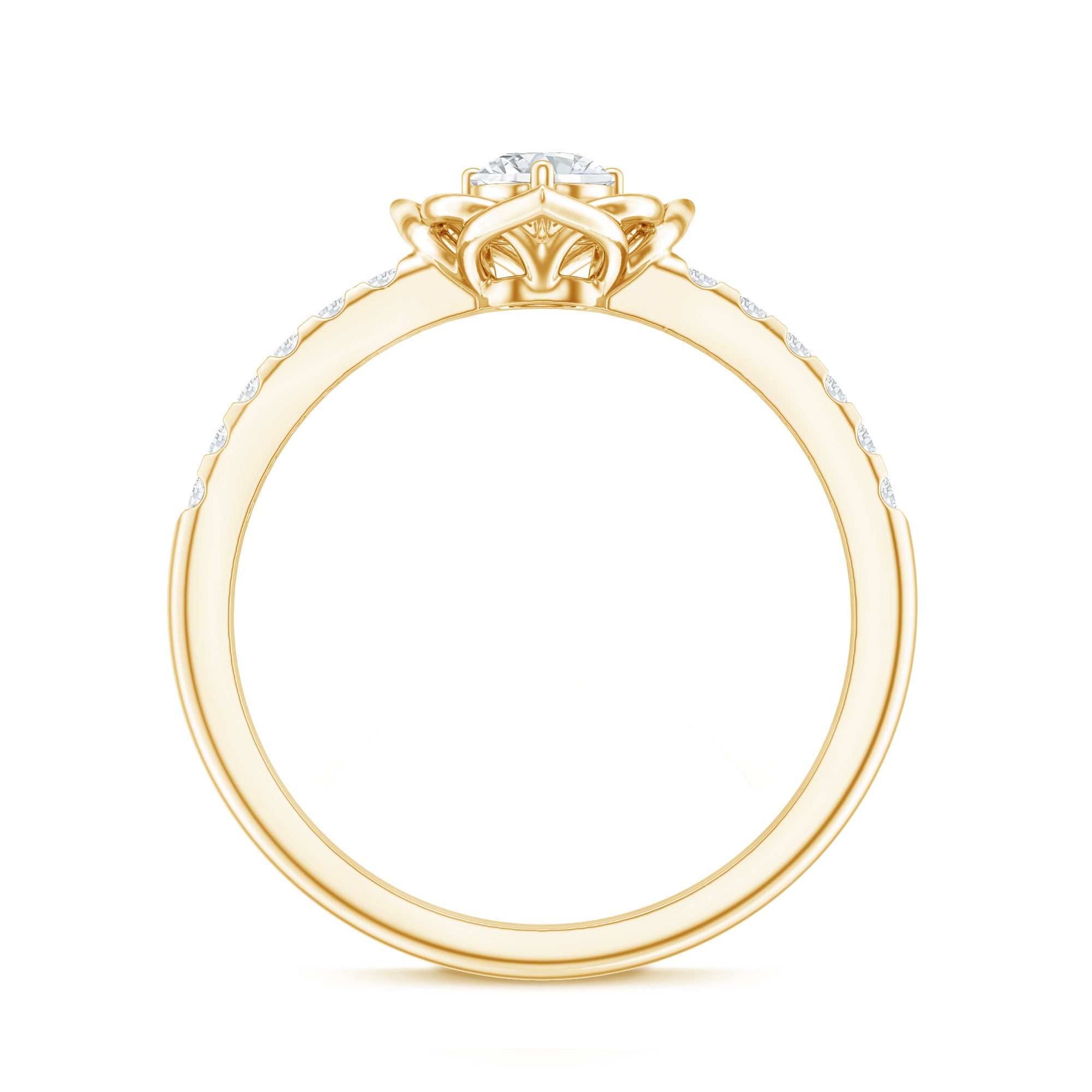 Certified Lab Grown Diamond Flower Promise Ring Lab - ( EF-VS ) - Rosec Jewels