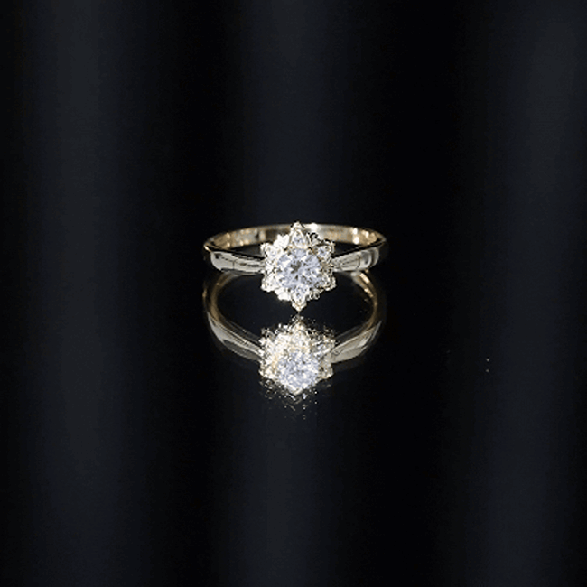 Rosec Jewels-Certified Lab Grown Diamond Floral Engagement Ring for Women