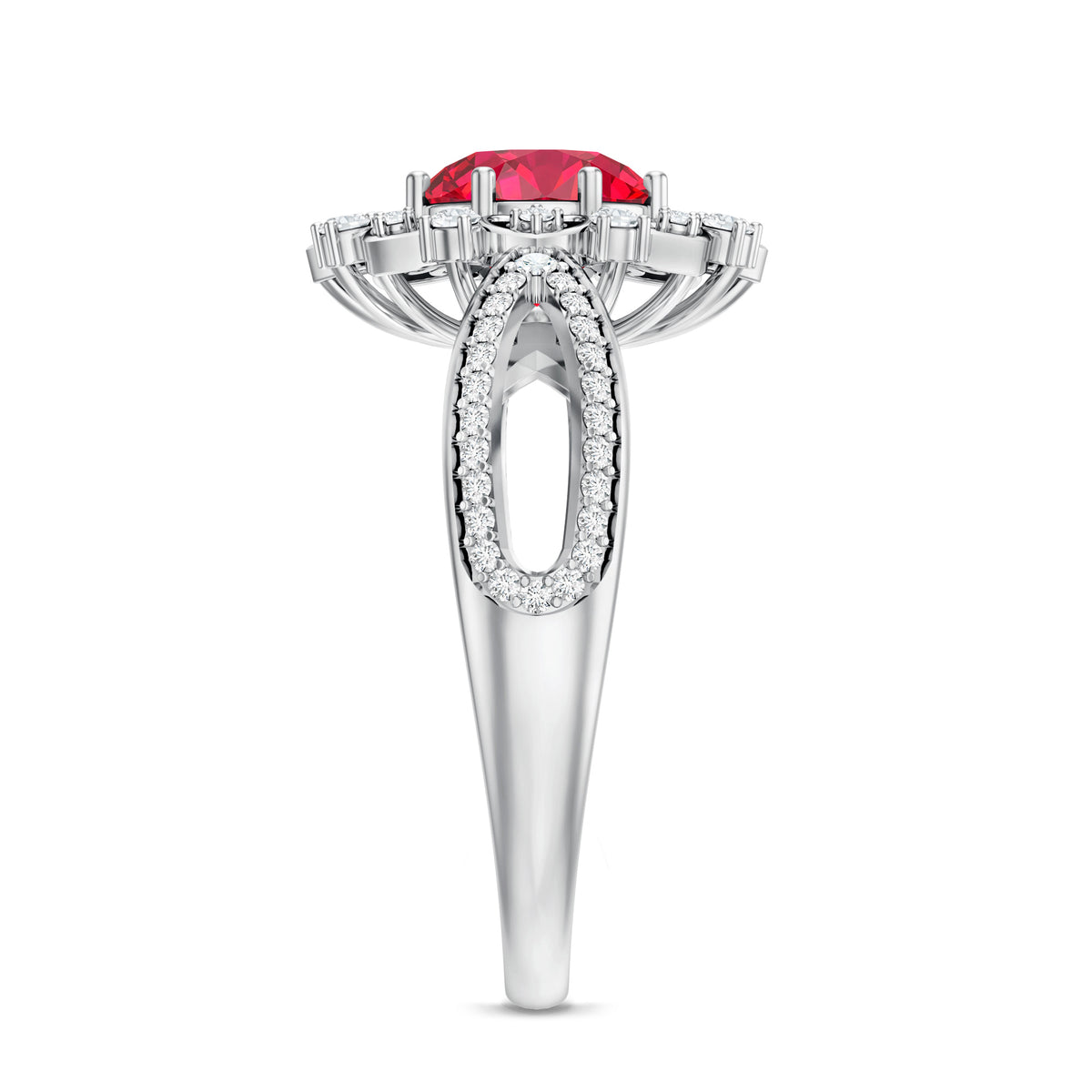 Lab Grown Ruby and Diamond Antique Looking Engagement Ring For Women AAAA - Rosec Jewels