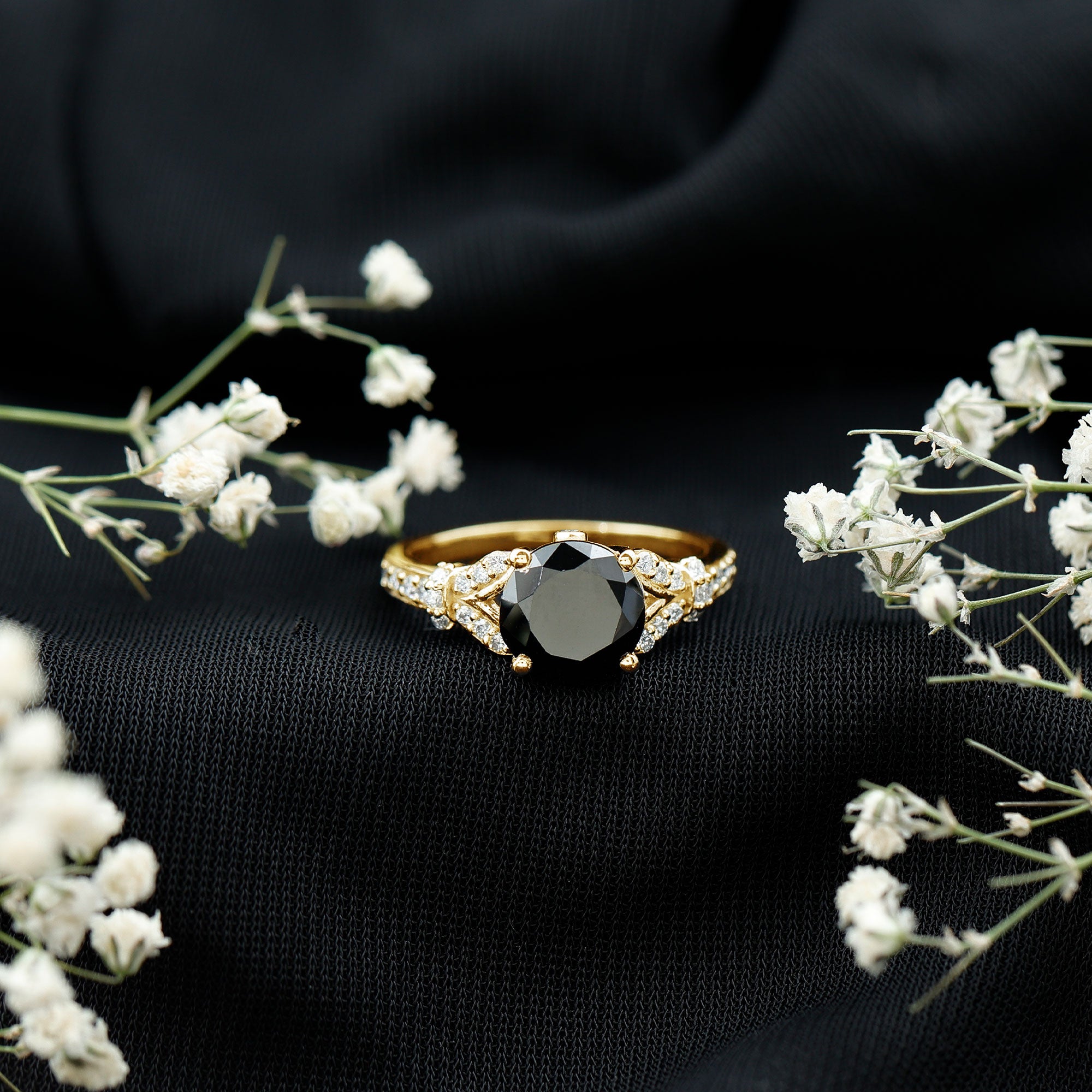 Rosec Jewels-Lab Grown Black Diamond Solitaire Engagement Ring