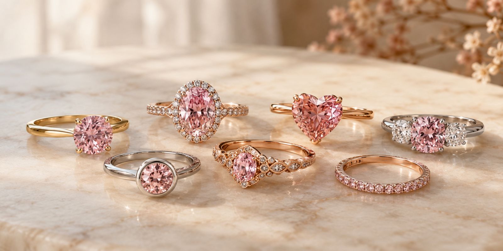 Best Settings for Pink Diamond Rings: Solitaire, Halo, Vintage, Heart & More
