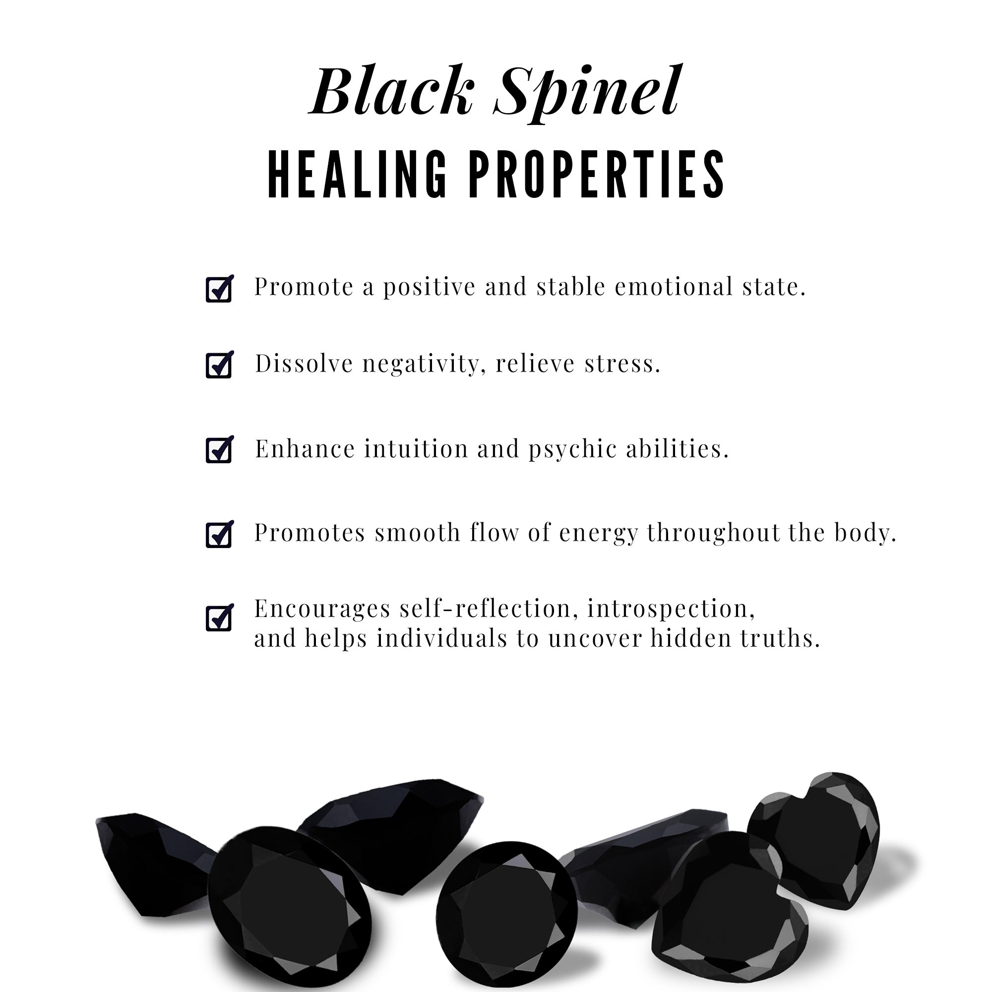 8MM Heart Shape Black Spinel Solitaire Necklace in Double Prong Setting AAA - Rosec Jewels