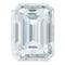 Emerald Cut Moissanite Solitaire Engagement Ring with Side Stones