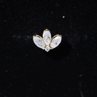 Certified Moissanite Marquise Lotus Piercing Stud D-VS1 - Rosec Jewels