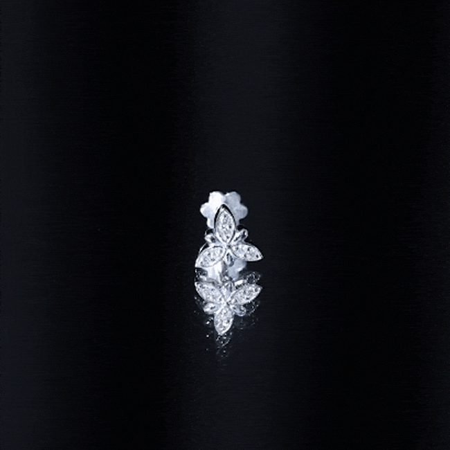 Simple Diamond Flower Nose Stud for Women Natural - ( HI-SI ) - Rosec Jewels