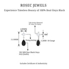 Pear Shape Black Onyx and Diamond Dangling Helix Earring AAA - Rosec Jewels