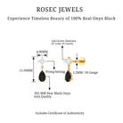 Pear Shape Black Onyx and Diamond Dangling Helix Earring AAA - Rosec Jewels