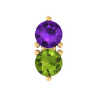 Real Amethyst and Peridot Two Stone Helix Earring AAA - Rosec Jewels