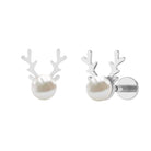 Rosec Jewels-Natural Freshwater Pearl Solitaire Reindeer Earring