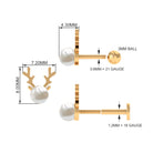 Rosec Jewels-Natural Freshwater Pearl Solitaire Reindeer Earring
