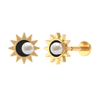 Rosec Jewels-Freshwater Pearl Solitaire Celestial Earring with Enamel