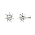 Rosec Jewels-Freshwater Pearl Solitaire Sunburst Earring