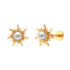 Rosec Jewels-Freshwater Pearl Solitaire Sunburst Earring