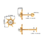 Rosec Jewels-Freshwater Pearl Solitaire Sunburst Earring