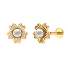 Rosec Jewels-Real Freshwater Pearl Solitaire Flower Earring