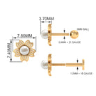 Rosec Jewels-Real Freshwater Pearl Solitaire Flower Earring