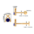 Rosec Jewels-Minimal Blue Sapphire Solitaire Earring for Helix Piercing