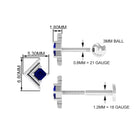 Rosec Jewels-Real Blue Sapphire Solitaire Tragus Earring