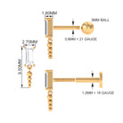 Rosec Jewels-Baguette Diamond Cartilage Drop Earring