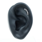 Certified Moissanite Curved Helix Piercing Earring D-VS1 - Rosec Jewels