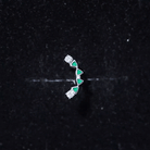 Round Cut Diamond Crawler Helix Earring with Green Enamel Natural - ( HI-SI ) - Rosec Jewels