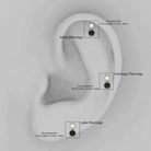 Round Black Onyx and Diamond Helix Drop Earring AAA - Rosec Jewels