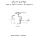 Moissanite Unique Bar Earring for Tragus Piercing D-VS1 - Rosec Jewels