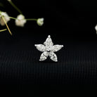 Marquise Cut Moissanite Floral Earring for Cartilage Piercing D-VS1 - Rosec Jewels