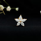 Marquise Cut Moissanite Floral Earring for Cartilage Piercing D-VS1 - Rosec Jewels
