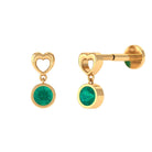 Rosec Jewels-Emerald Heart Drop Earring for Tragus Piercing