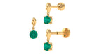 Rosec Jewels-Minimal Emerald Drop Earring for Tragus Piercing