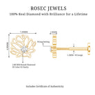 Diamond Lotus Flower Earring for Conch Piercing Natural - ( HI-SI ) - Rosec Jewels