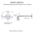 Minimalist Diamond Floral Earring for Cartilage Piercing Natural - ( HI-SI ) - Rosec Jewels