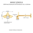 Minimalist Diamond Floral Earring for Cartilage Piercing Natural - ( HI-SI ) - Rosec Jewels