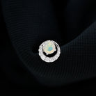 Ethiopian Opal and Diamond Circle Cartilage Earring AAA - Rosec Jewels